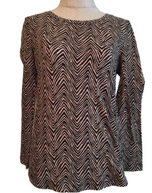 XS (0/2) Vera Bradley Women's Zebra Print Cozy Knit Pajama Top New Extra Small